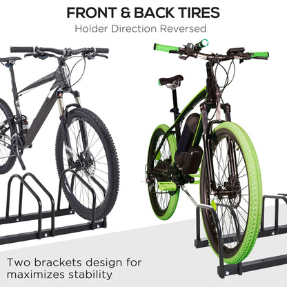 HOMCOM Bike Stand Parking Rack Floor or Wall Mount Bicycle Cycle Storage Locking Stand 179L x 33W x 27H (6 Racks)