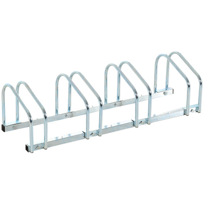 HOMCOM Bike Stand Parking Rack Floor or Wall Mount Bicycle Cycle Storage Locking Stand (4 Racks)