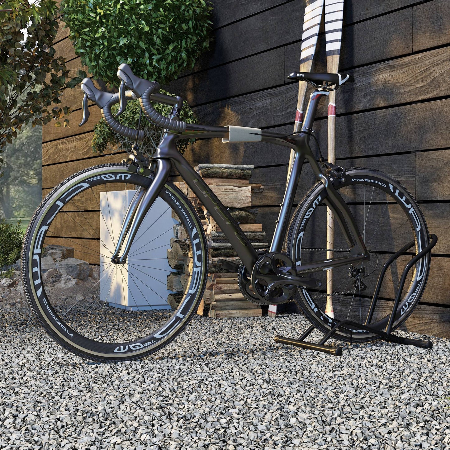SPORTNOW Portable Bike Floor Stand, Freestanding Bike Rack for 16"-29" Kid's/Mountain/Road Bikes Home Garages Use