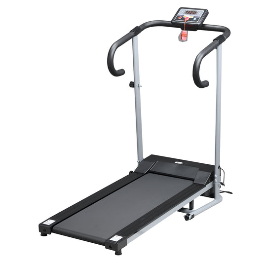HOMCOM 1.25HP Motorised Electric Treadmill, 10km/h Folding Running Machine, Gym Fitness Exercise with LCD Monitor