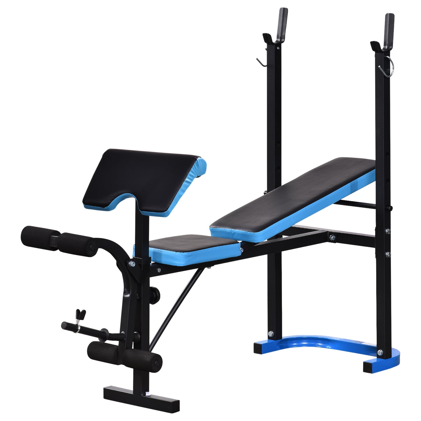HOMCOM Adjustable Weight Bench with Leg Developer Barbell Rack for Lifting and Strength Training Multifunctional Workout Station for Home Gym Fitness, Black