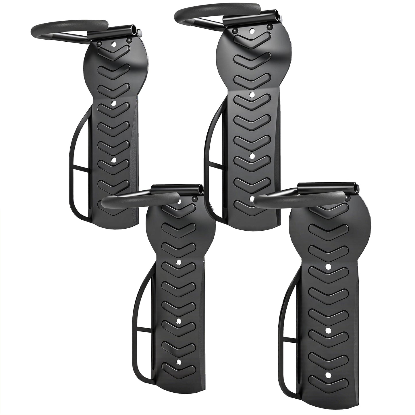 SPORTNOW 4 Pack Bike Rack, Wall Mounted Bicycle Hanger Hook, Foldable Garage Bike Wall Rack, Bicycle Storage Holder for Indoor Outdoor Use