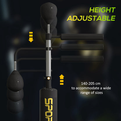 SPORTNOW Boxing Bag, Freestanding Punching Bag, with Reflex Bar, Speed Balls