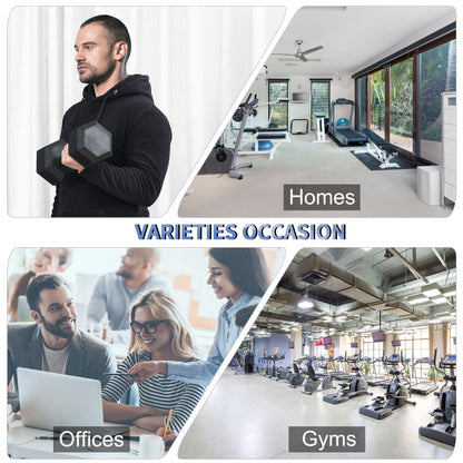 HOMCOM 15KG Single Rubber Hex Dumbbell Portable Hand Weights Dumbbell Home Gym