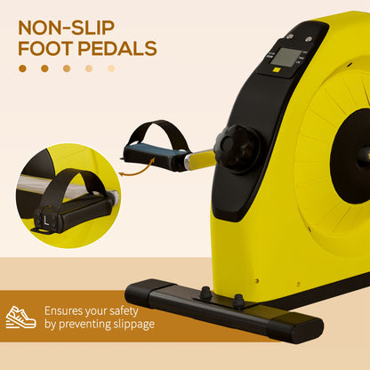 SPORTNOW Mini Exercise Bike, Portable Pedal Exerciser with LCD Display for Legs, Arms, Rehabilitation, Therapy
