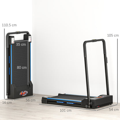 HOMCOM Folding Motorised Home Treadmill Walking Machine with LCD Monitor