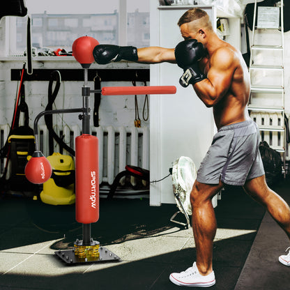 SPORTNOW Boxing Bag, Freestanding Punching Bag, with Reflex Bar, Speed Balls