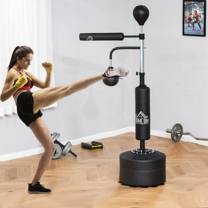 HOMCOM 3-in-1 Boxing Punching Bag, Freestanding with 2 Speed Bals, 360° Reflex Bar, 160-230cm Adjustable Height