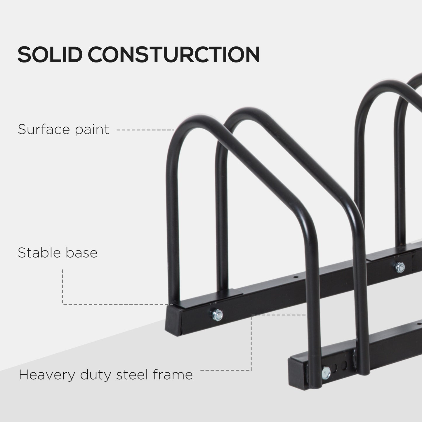HOMCOM Bike Stand Parking Rack Floor or Wall Mount Bicycle Cycle Storage Locking Stand (3 Racks)