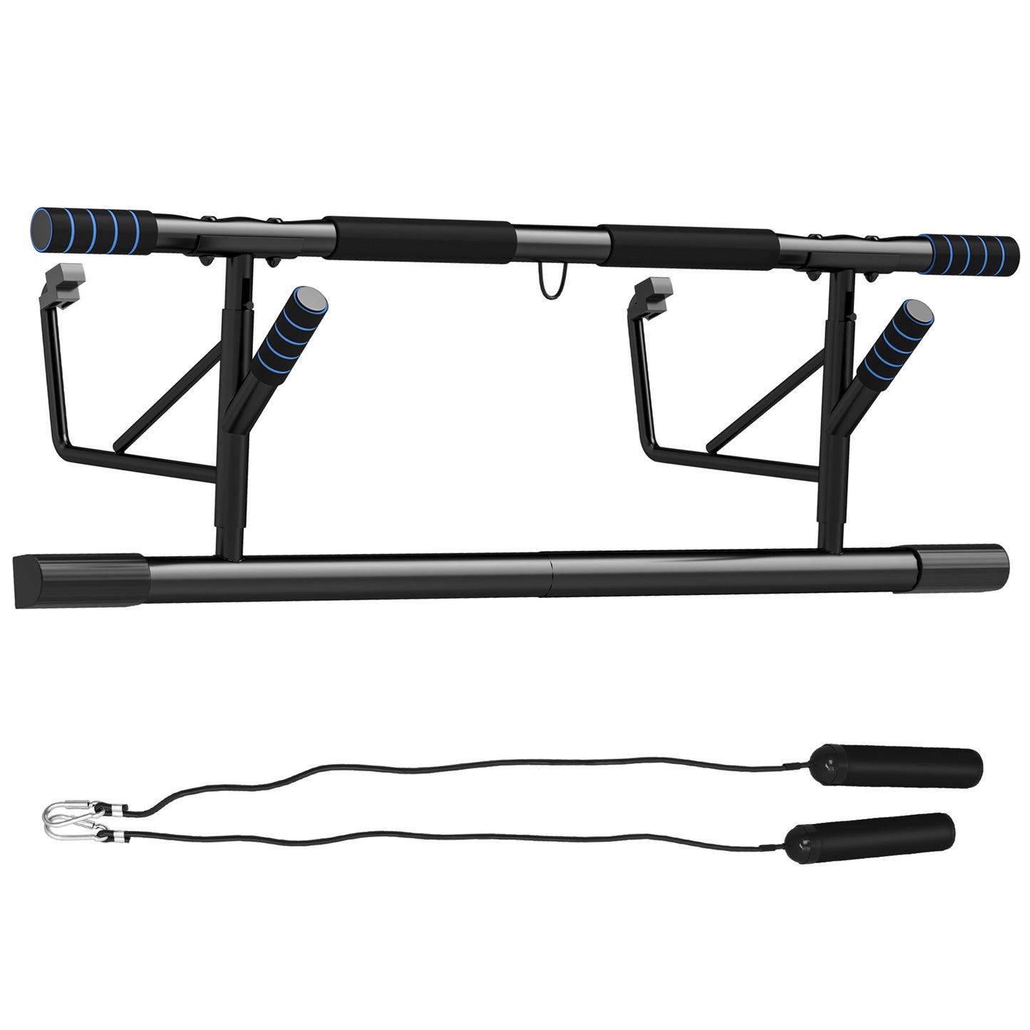 SPORTNOW Pull-Up Bar, No-Drilling Chin-Up Bar, Push-Up Stand with Resistance Bands, Padded Handles for Home Gym Exercise