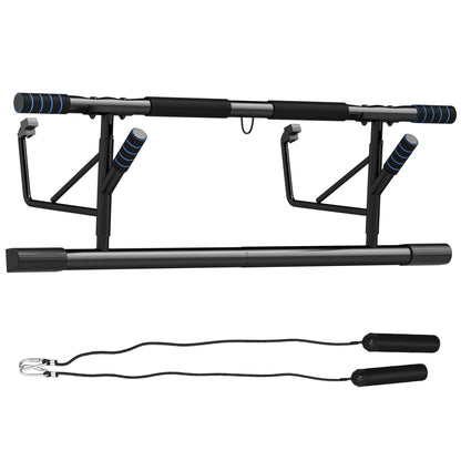 SPORTNOW Pull-Up Bar, No-Drilling Chin-Up Bar, Push-Up Stand with Resistance Bands, Padded Handles for Home Gym Exercise