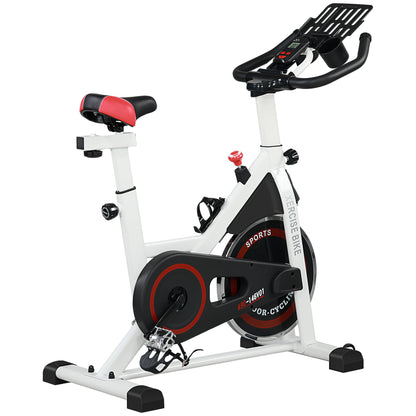 HOMCOM Exercise Bike, 8kg Flywheel Stationary Bike Indoor Cycling Machine with Adjustable Resistance Seat Handlebar