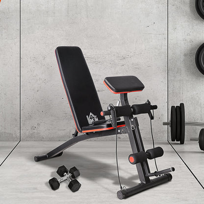 HOMCOM Adjustable Reclined Dumbbell Bench Weight Lifting Set Folding Sit Up Ab Bench Home Training Gym Multiuse Workout Exercise Fitness with 2 x 4kg Dumbbells