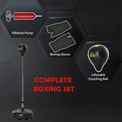 HOMCOM Punching Bag with Stand, Free Standing Boxing Bag Set, Speed Bag with Speedball Adjustable Height from 133cm to 151cm for Teens