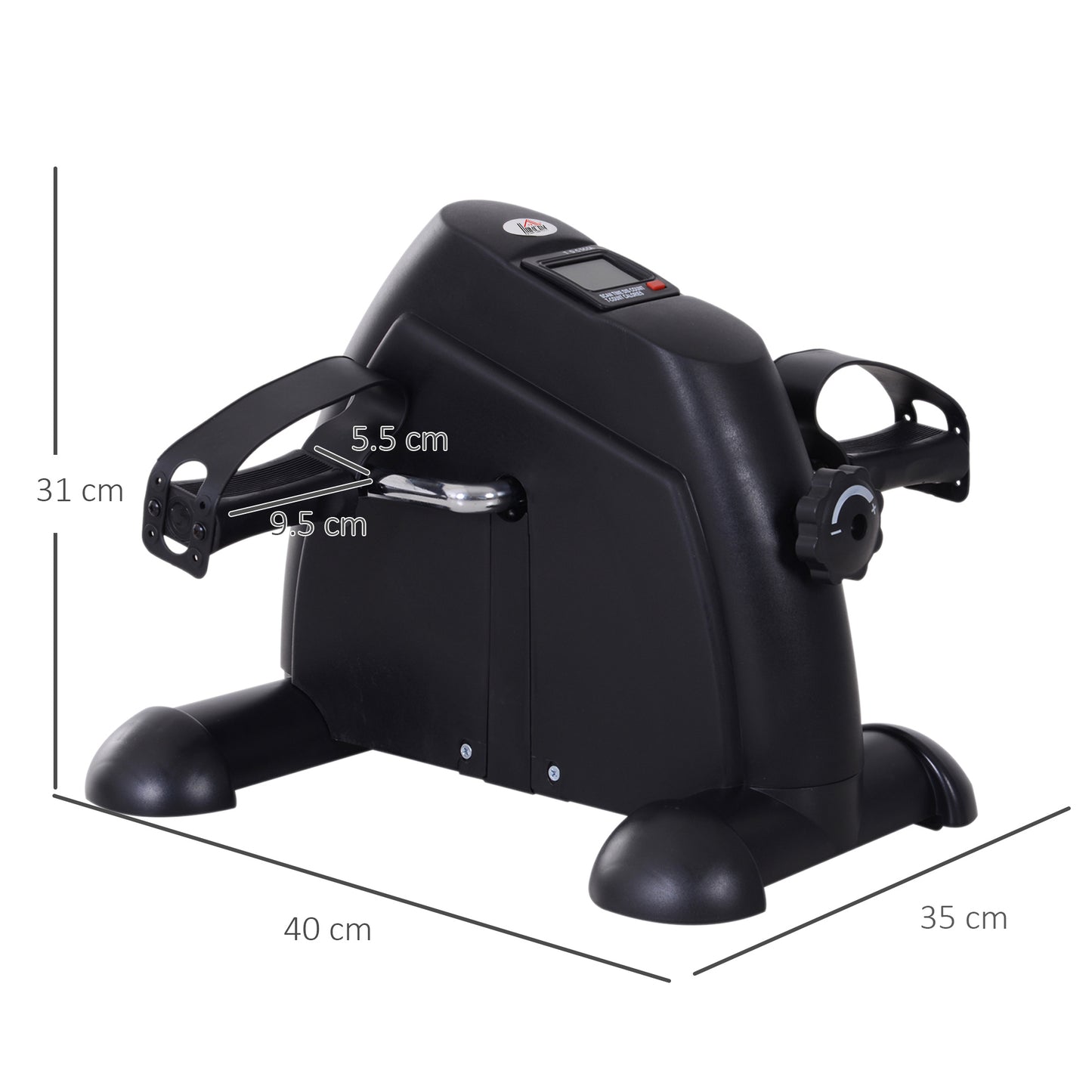 HOMCOM Mini Exercise Bike, Portable Pedal Exerciser, Under Desk Bike with LCD Display for Legs and Arms Training