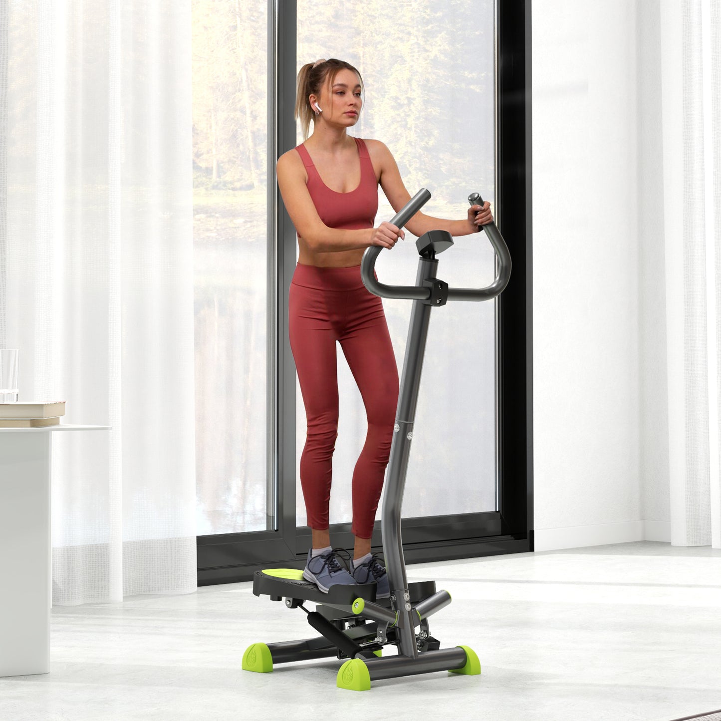 HOMCOM Twister Stepper, Step Machine with Adjustable Resistance, LCD Screen