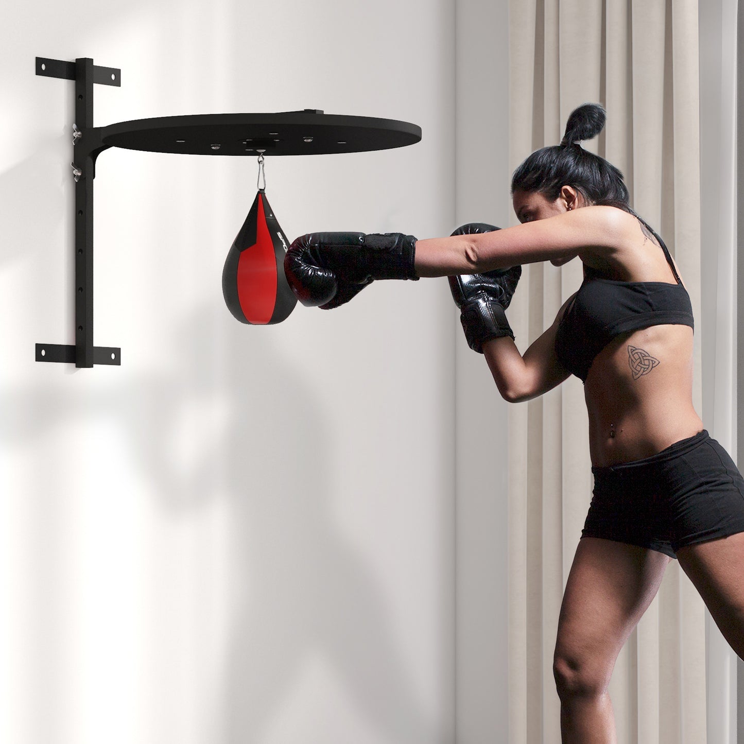 SPORTNOW Wall Mounted Speed Bag Platform, Height Adjustable Punching Bag, Training Kit