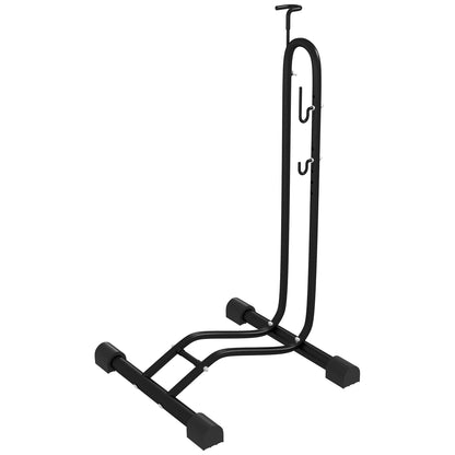 SPORTNOW Vertical & Horizontal Bike Rack Bicycle Storage Stand with Adjustable Hooks, Fits 6"-28" and 700c Bikes
