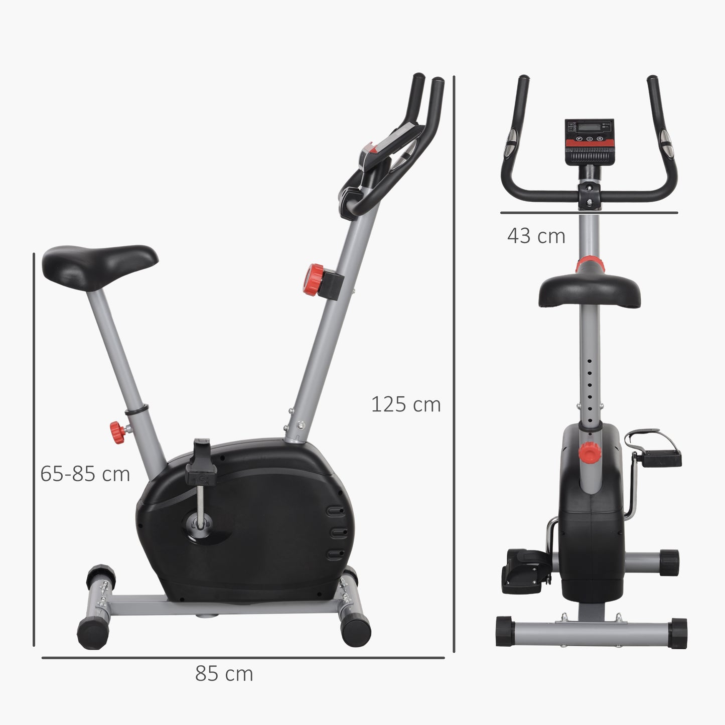 SPORTNOW Quiet Exercise Bike with 8-Level Magnetic Resistance and Heart Rate Sensor, for Home Gym