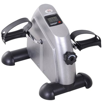 HOMCOM Mini Exercise Bike, Portable Pedal Exerciser, Under Desk Bike with LCD Display for Legs and Arms Training