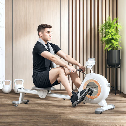 SPORTNOW Rowing Machine, 16-Level Magnetic Rower Machine with LCD Monitor and Phone Holder