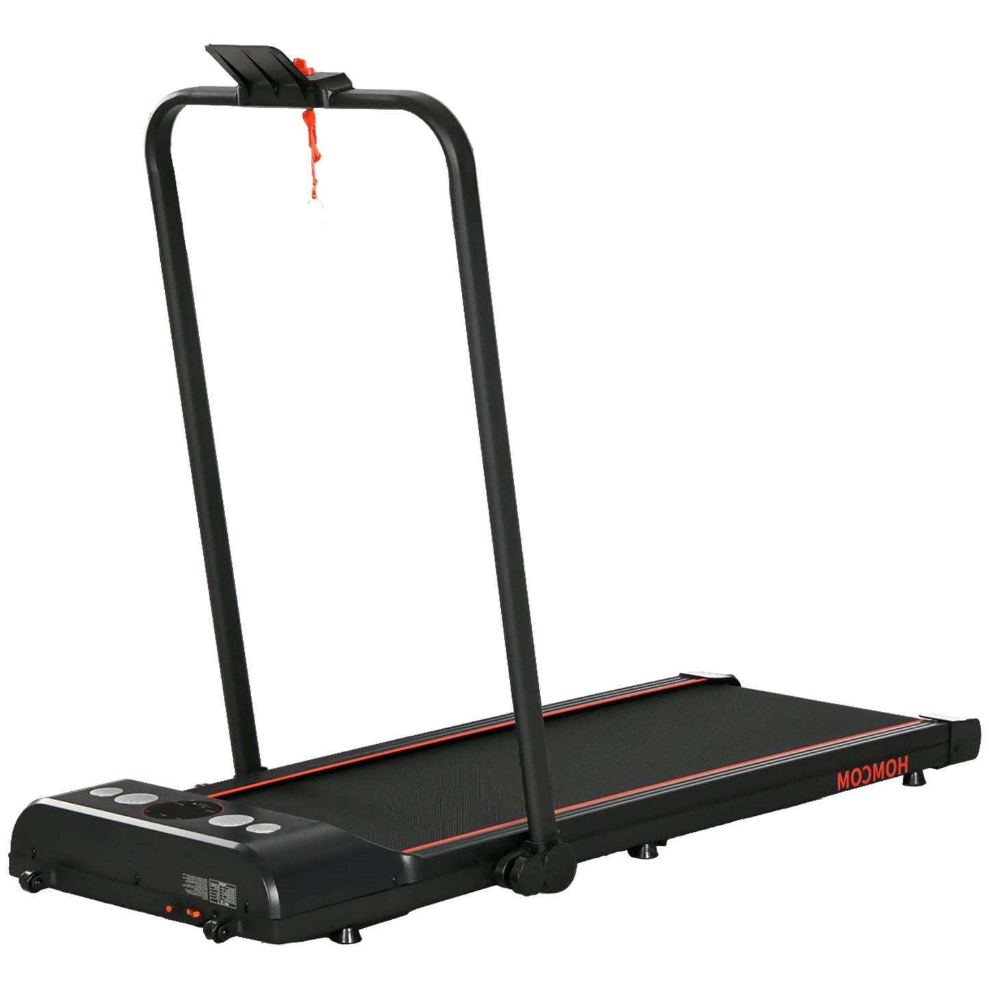 HOMCOM Foldable Walking Treadmill, with LED Display and Wheels, for Home, Office & Fitness Studio