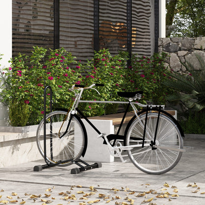 SPORTNOW Vertical & Horizontal Bike Rack Bicycle Storage Stand with Adjustable Hooks, Fits 6"-28" and 700c Bikes