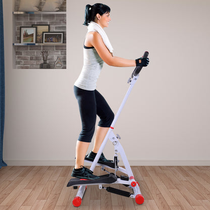 HOMCOM Stepper w/ Handle Hand Grip Workout Fitness Machine For Fitness Aerobic Exercise Home Gym