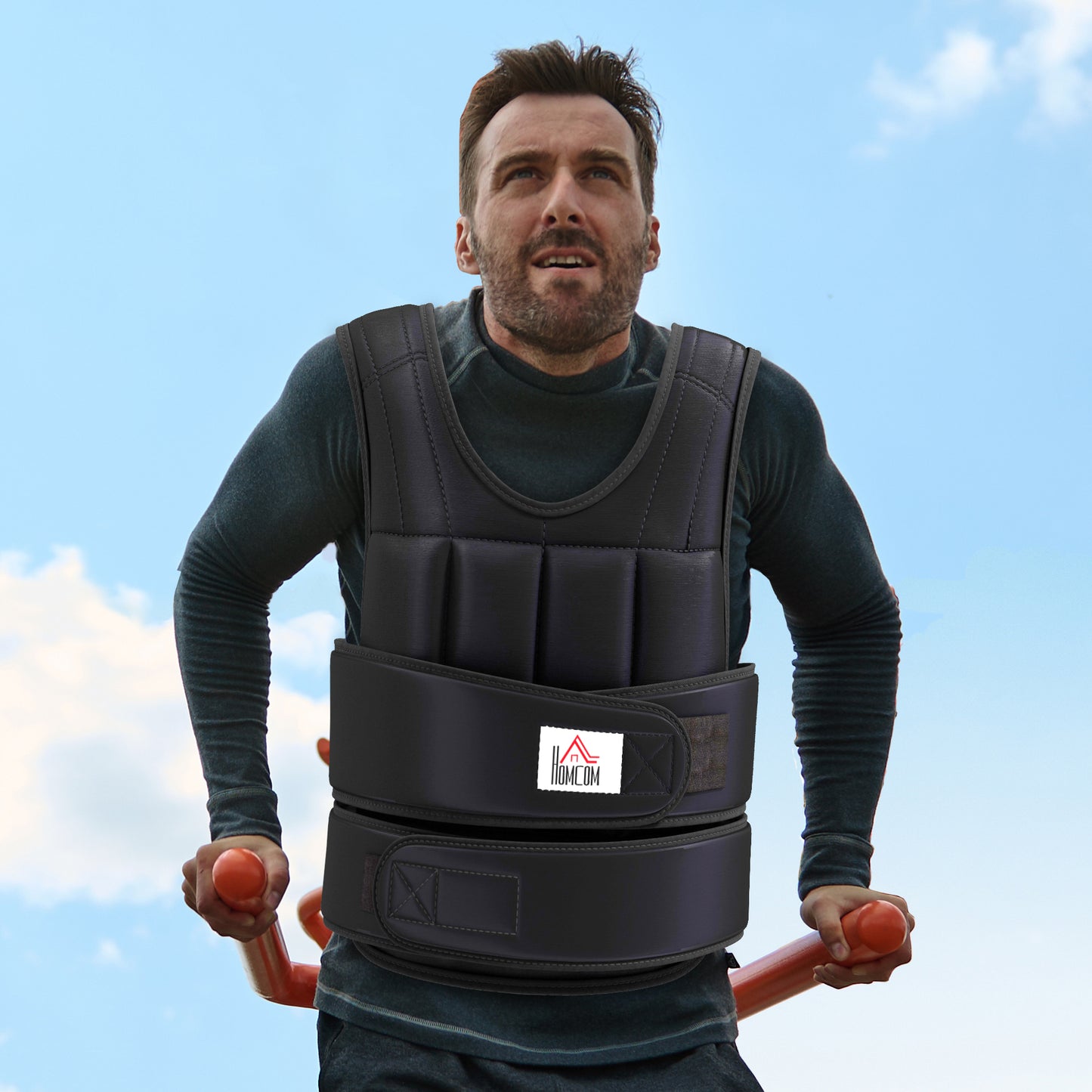 HOMCOM 15kg Weighted Vest, Adjustable Running Weight Vest with 38 Weight Bags for Men or Women Cardio Exercise, Black