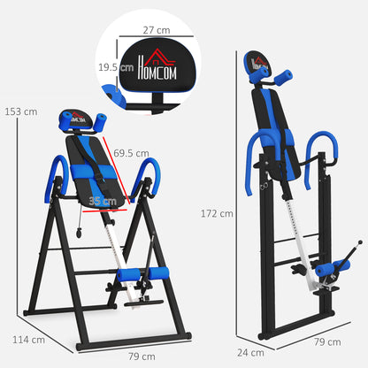 HOMCOM Gravity Inversion Table with Safety Belt Adjustable Hand Stand for Muscle Pain Relief