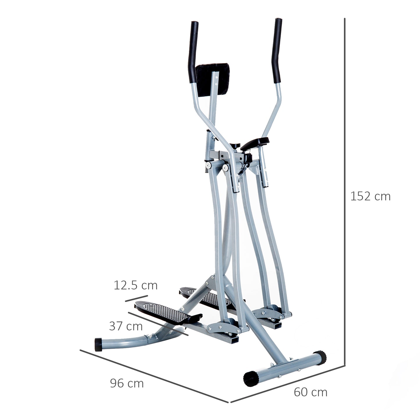 HOMCOM Air Walker Glider, Cross Trainer Fitness Machine, with LCD, for Home Gym