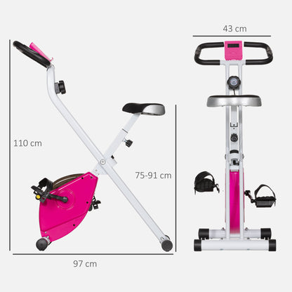SPORTNOW Folding and Quiet Exercise Bike with 8-Level Magnetic Resistance and Heart Rate Sensor, for Home Gym