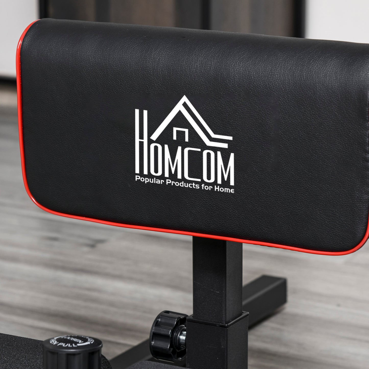 HOMCOM Squat Machine with Push Up Stand, Padded Hip Thrust Bench with Adjustable Cushion for Home Gym Work Out