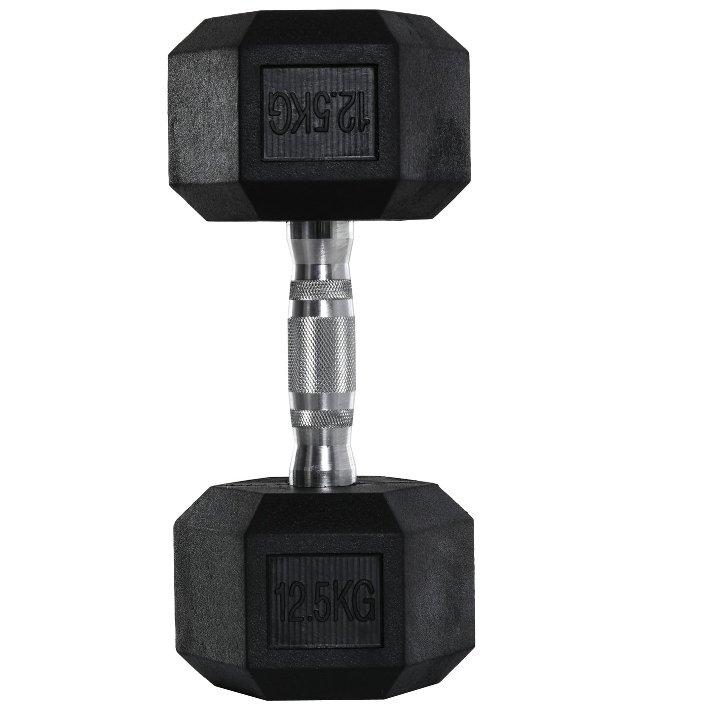HOMCOM 12.5KG Single Rubber Hex Dumbbell Portable Hand Weights Dumbbell Home Gym