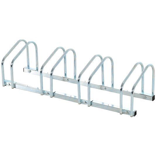 HOMCOM Bike Stand Parking Rack Floor or Wall Mount Bicycle Cycle Storage Locking Stand (4 Racks)