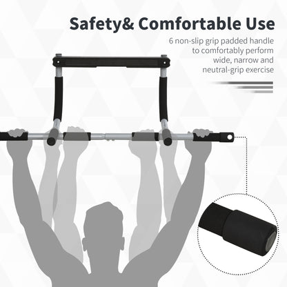 HOMCOM Pull-Up Bar for Doorway, Home Fitness Door Horizontal Push up Bar for Indoor Gym Upper Body Workout