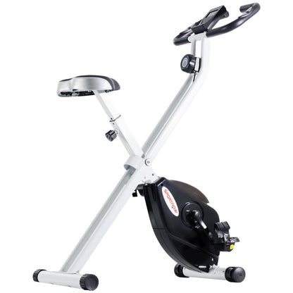 SPORTNOW Folding and Quiet Exercise Bike with 8-Level Magnetic Resistance and Heart Rate Sensor, for Home Gym