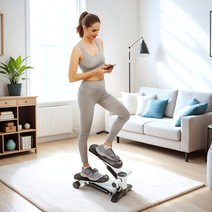 SPORTNOW Mini Stepper, Compact Step Machine Exerciser for Home Workout with LCD Monitor and Non-Slip Pedals