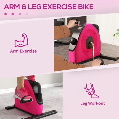 SPORTNOW Mini Exercise Bike, Portable Pedal Exerciser with LCD Display for Legs, Arms, Rehabilitation, Therapy