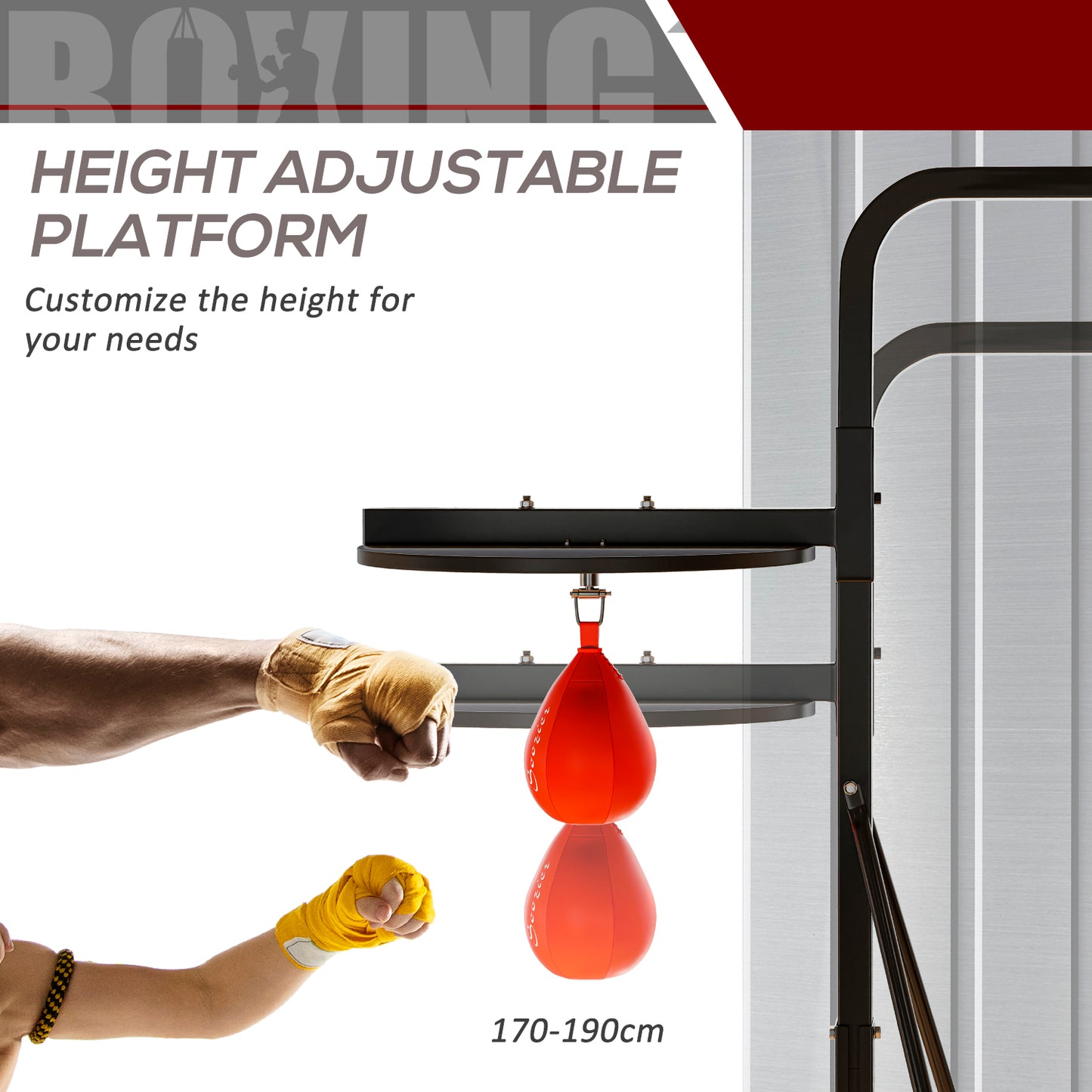 HOMCOM Adjustable Freestanding Speedbag, Punch Bag Hanger