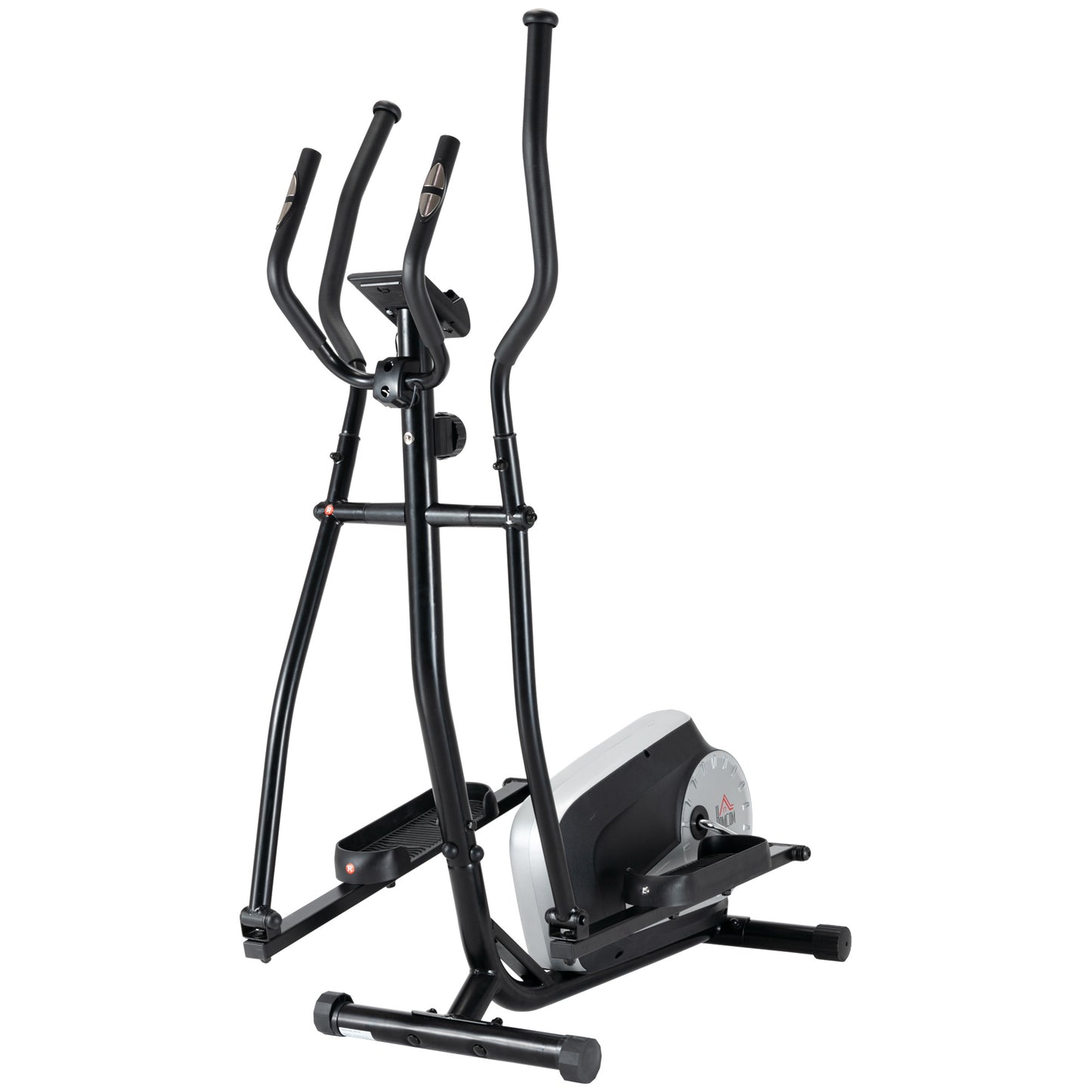 HOMCOM Elliptical Cross Trainer, Home Cardio Workout Machine with Eight Level Magnetic Resistance, LCD Monitor, Heart Rate Sensor, Two Wheels