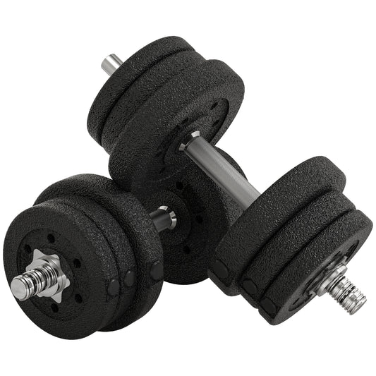 HOMCOM 25KG Adjustable Weights Dumbbells Set, Dumbbell Hand Weights for Home Office Gym Body Fitness Lifting Training