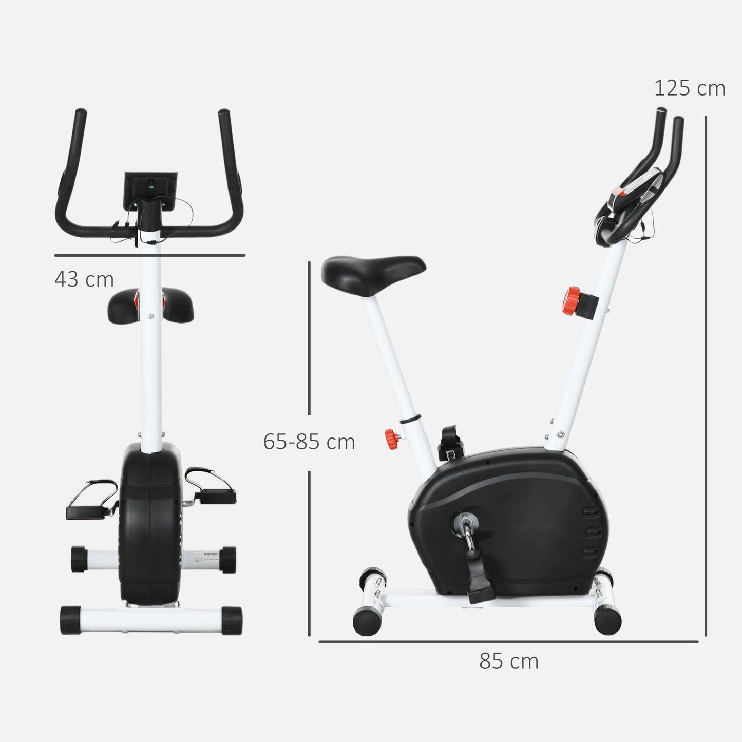 SPORTNOW Quiet Exercise Bike with 8-Level Magnetic Resistance and Heart Rate Sensor, for Home Gym