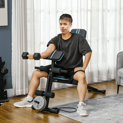 HOMCOM Foldable Weight Bench, Adjustable Strength Training Sit Up Ab Bench, Incline/Decline