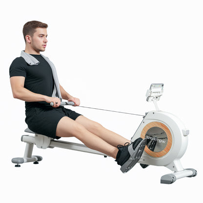 SPORTNOW Rowing Machine, 16-Level Magnetic Rower Machine with LCD Monitor and Phone Holder