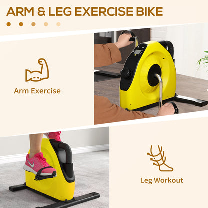 SPORTNOW Mini Exercise Bike, Portable Pedal Exerciser with LCD Display for Legs, Arms, Rehabilitation, Therapy