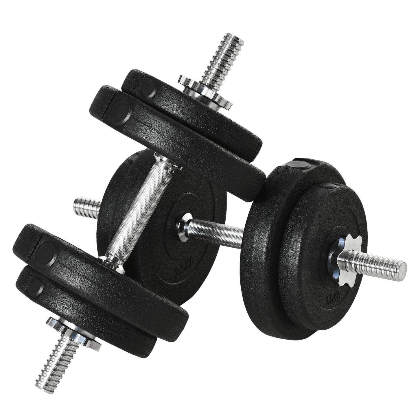 HOMCOM 20KG Adjustable Weights Dumbbells Set, Dumbbell Hand Weights for Home Office Gym Body Fitness Lifting Training