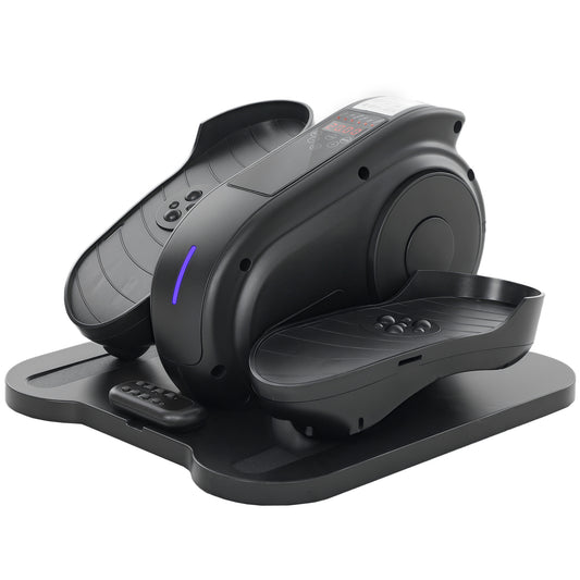 SPORTNOW Under Desk Elliptical Machine, Seated Pedal Exerciser, Mini Elliptical Trainer with LCD Monitor, Remote Control and 10 Adjustable Speed, Quiet & Portable for Seniors