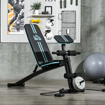 HOMCOM Foldable Weight Bench, Adjustable Strength Training Sit Up Ab Bench, Incline/Decline
