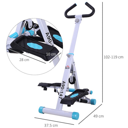 HOMCOM Stepper w/ Handle Hand Grip Workout Fitness Machine For Fitness Aerobic Exercise Home Gym